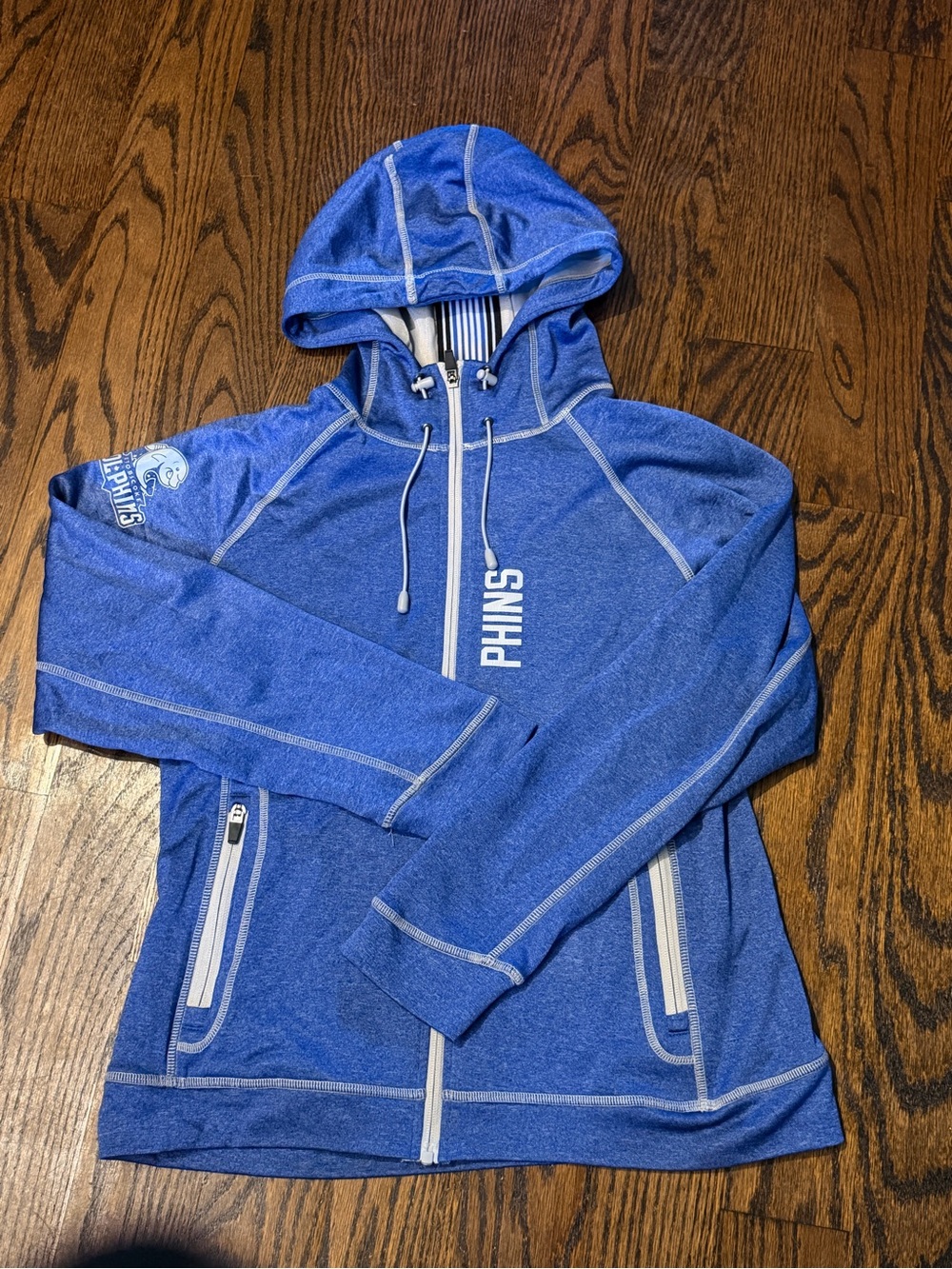 Blue Hooded Zip Sweater for kids